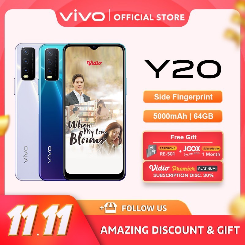 [SHOPEE 10RB] Vivo Y20 3GB/64GB  - Ultra Fast Side Fingerprint - Garansi Resmi Vivo Indonesia