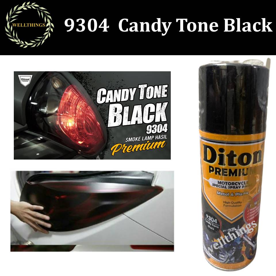 Cat Pilox Diton Premium 9304 Candy Tone Black 400cc Smoke Hitam Gelap