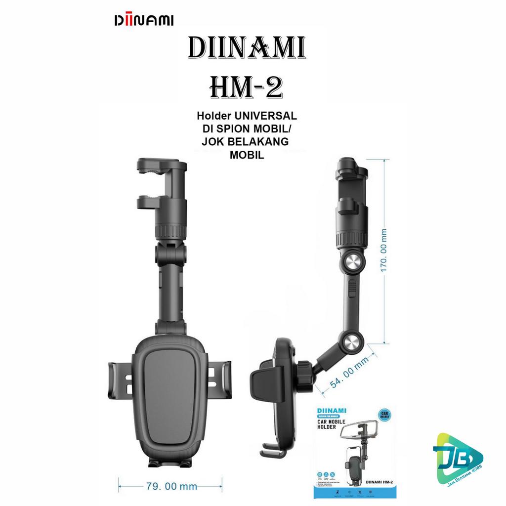 DIINAMI HM-2 CAR PHONE HOLDER REARVIEW MIRROR ADJUSTABLE UNIVERSAL HOLDER putar 360 derajat / Holder mobil di spion multifungsi JB8810