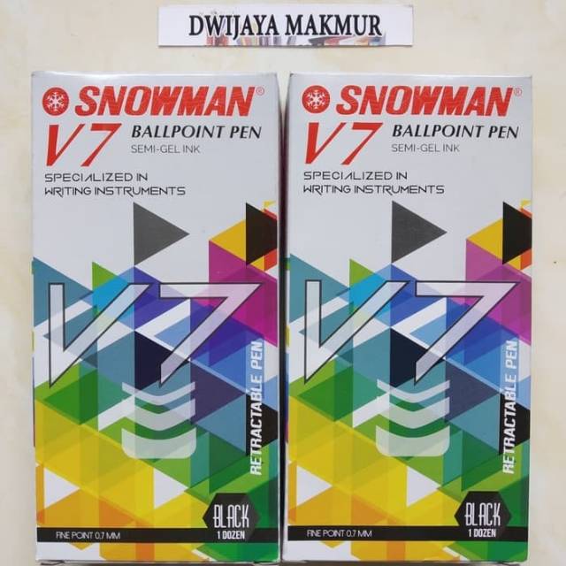 

Pulpen pen tik tek Snowman V-7 Ecer Satuan