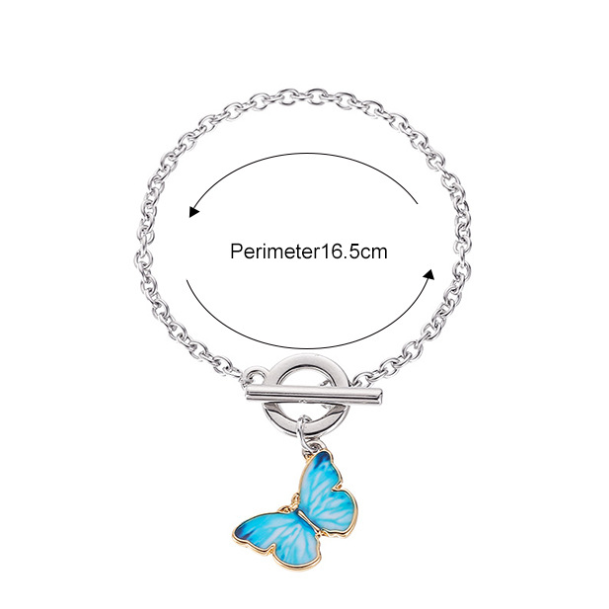 Blue Butterfly Pendant Bracelet