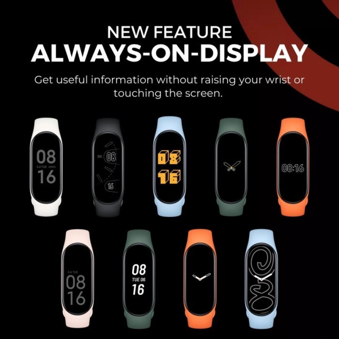 Xiaomi Mi Smartband 7 1.62inch AMOLED HD Screen Display SpO2 5ATM Original Garansi Resmi