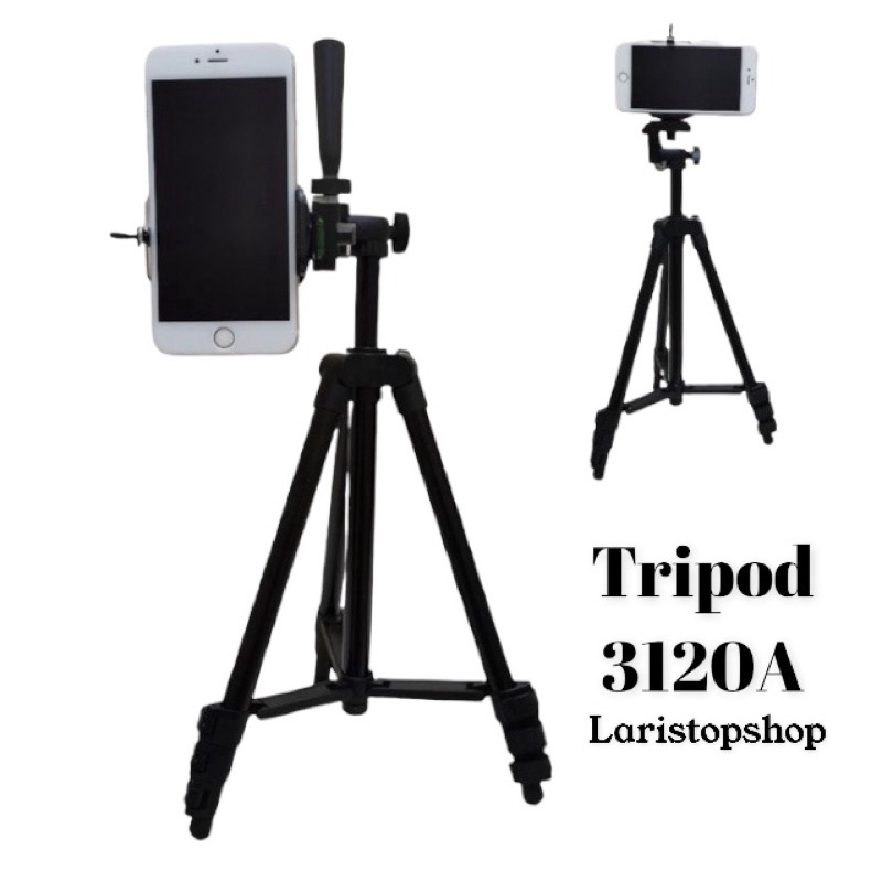 Tripod 3120A dan Kamera Universal Free Holder dan Tas Tripod 1 Meter / Tripod 3 in 1 Kamera HP Handphone / Tripod Vertikal horizontal / Tripod Multifungsi / Tripod Holder Stabilizer