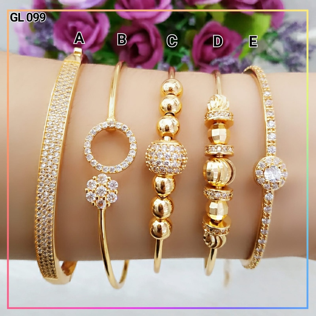 Gelang xuping gelang bangle dewasa  mewah permata simple  lapis emas gold GL 099