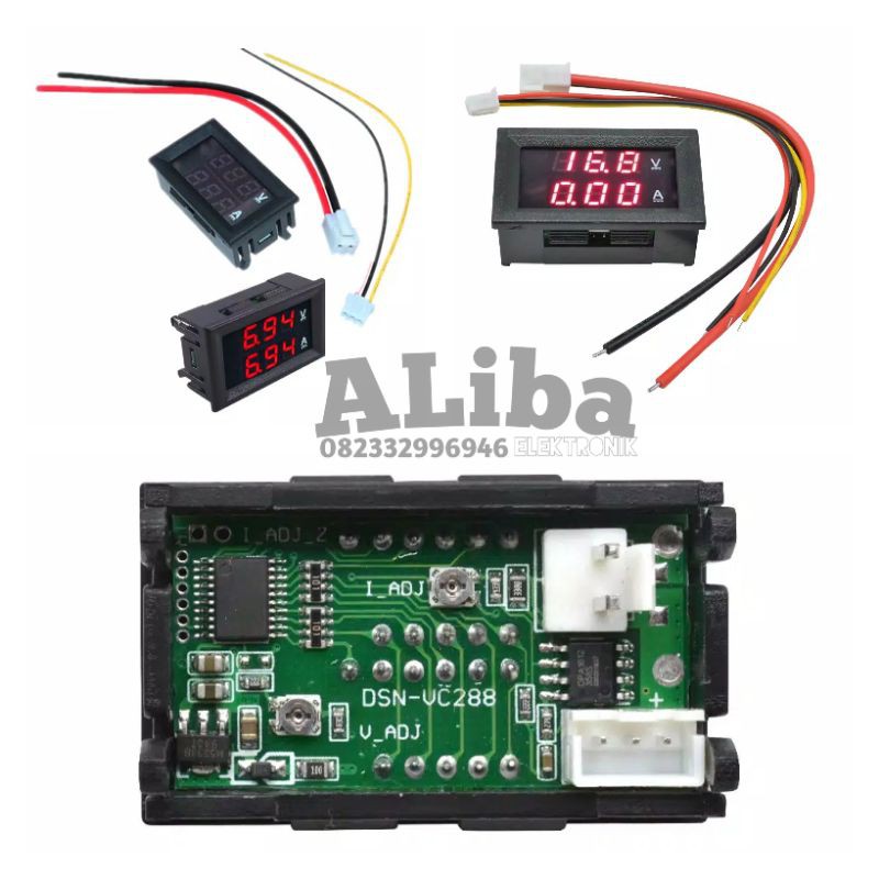 Voltmeter volt meter Ammeter Digital DC 100V 10A IC Kecil