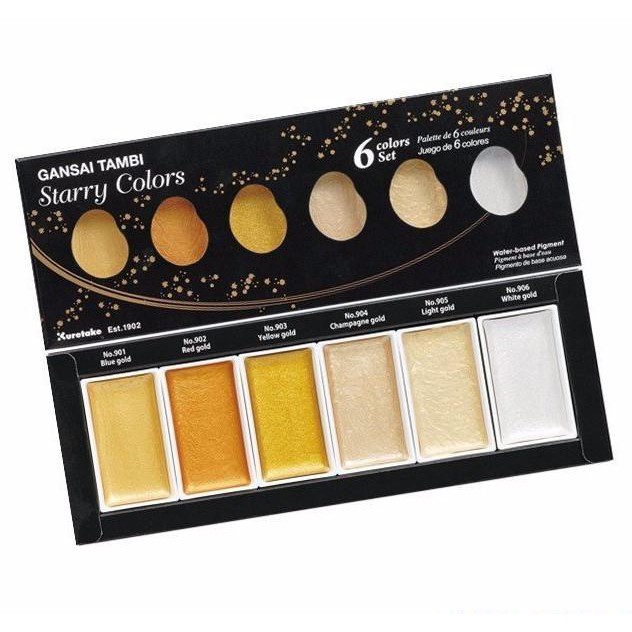 

Kuretake Gansai Tambi Starry Colours & Pearl Colors 6 Warna