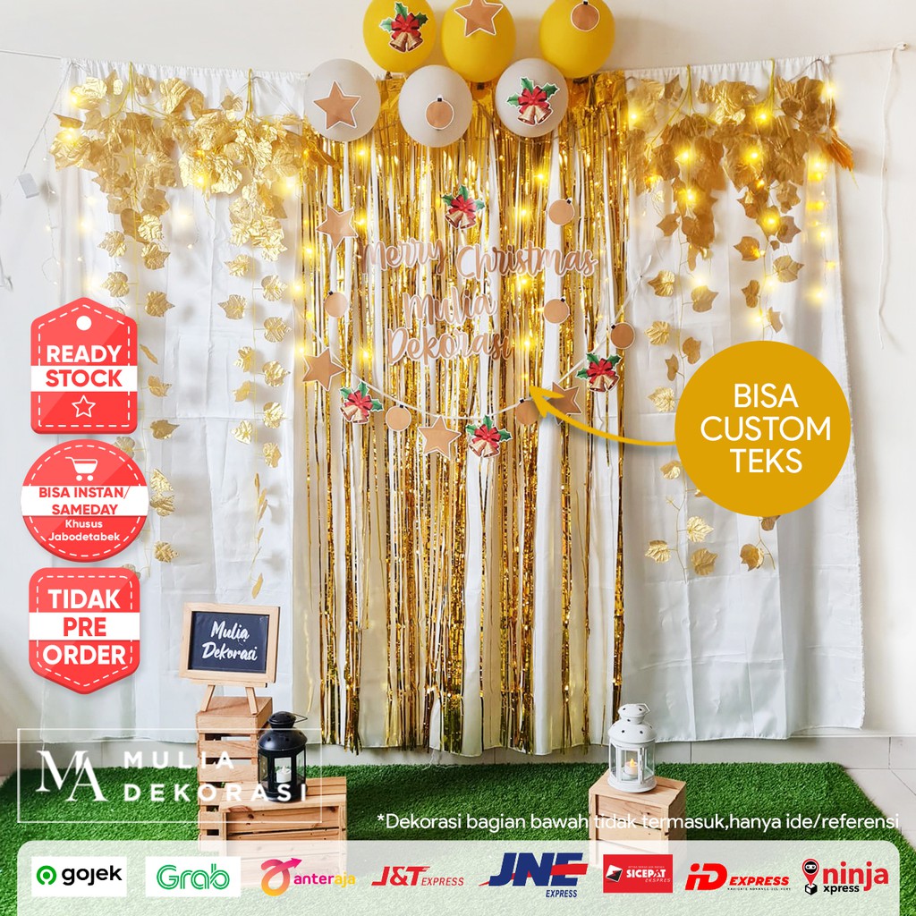 Dekorasi Backdrop Pesta Natal Photobooth Paket Merry Christmas Natal Tahun Baru Christmas