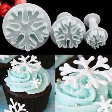 

Cuci Gudang Awal Tahun Cetakan plunger snowflake fondant ZN 1004, 3pcs Cuci Gudang Awal Tahun