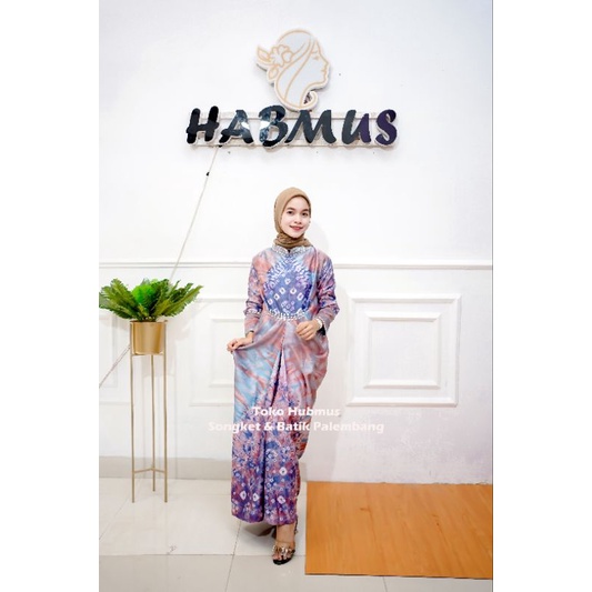 couple kaftan jumputan palembang asli sutra silk