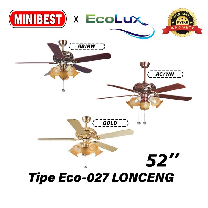 MB Kipas Angin Lampu Classic Gantung Ecolux tipe Eco-027 LONCENG