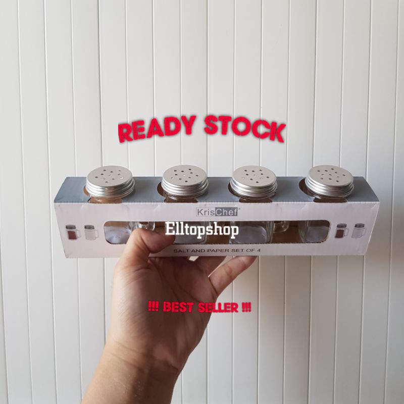 TEMPAT BUMBU DAPUR / WADAH GARAM MERICA GULA KRISCHEF SET 4 PCS