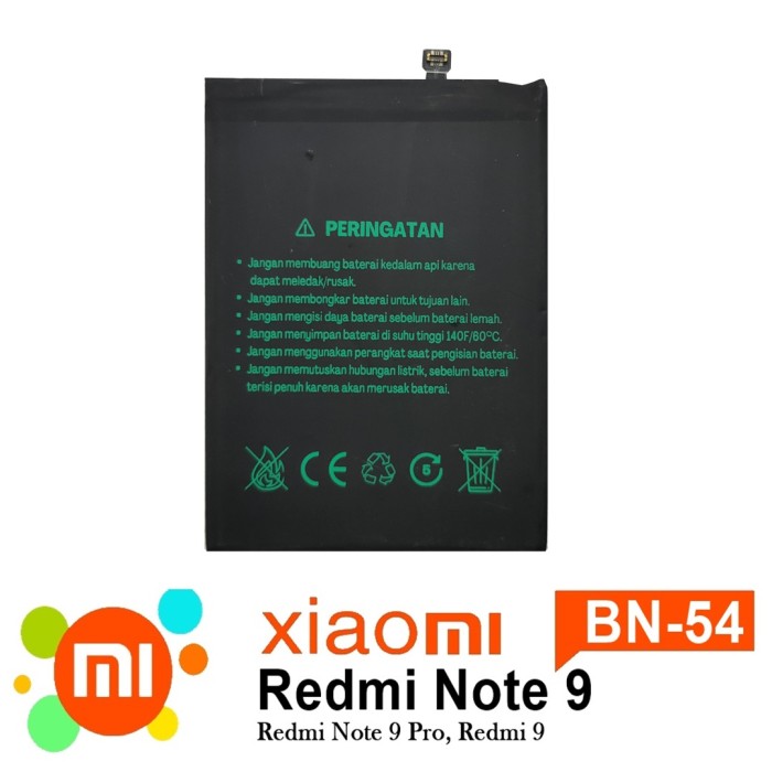 Baterai batre battery Xiaomi Redmi Note 9 BN54 Double IC Protection original