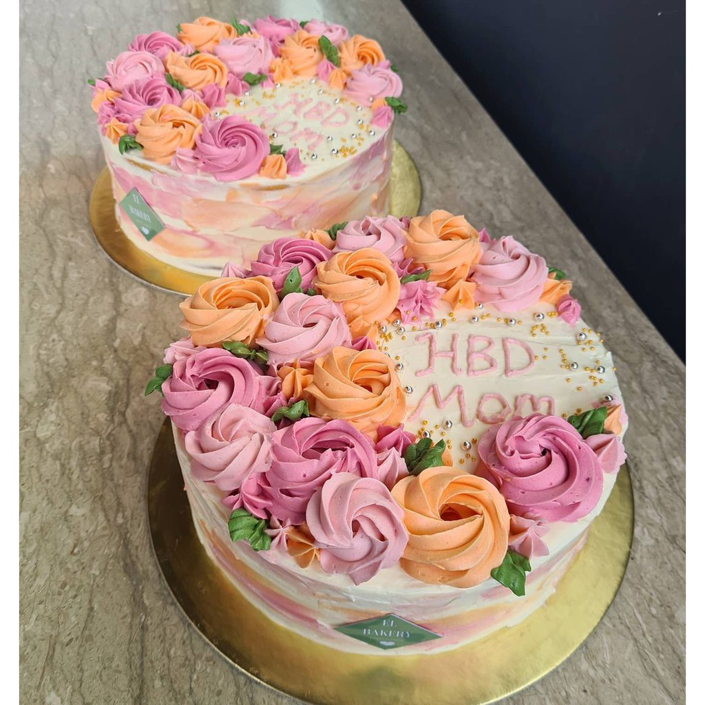 

2Layer 20cm Flowery Lapis Surabaya Kue Ulang Tahun / Birthday Cake EL Bakery