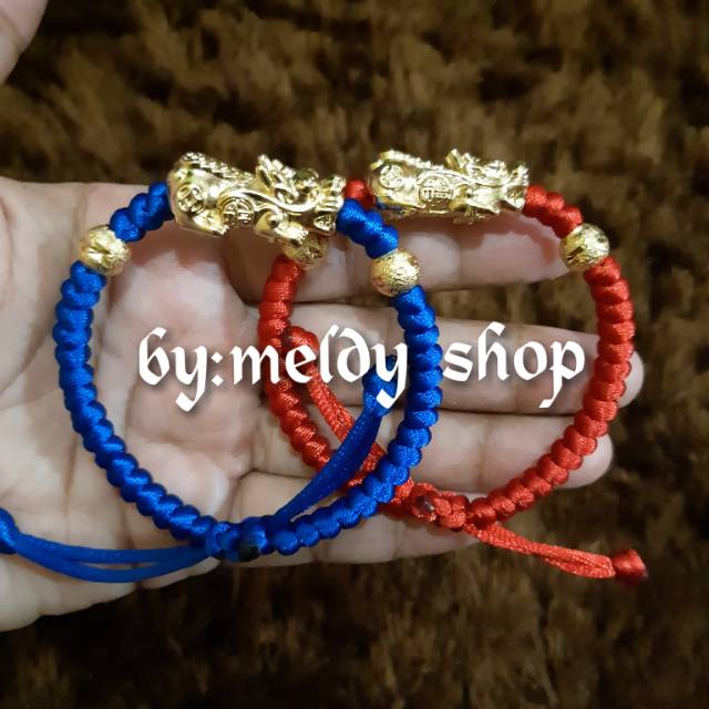 Gelang naga emas tali merah china cina pixiu shio import