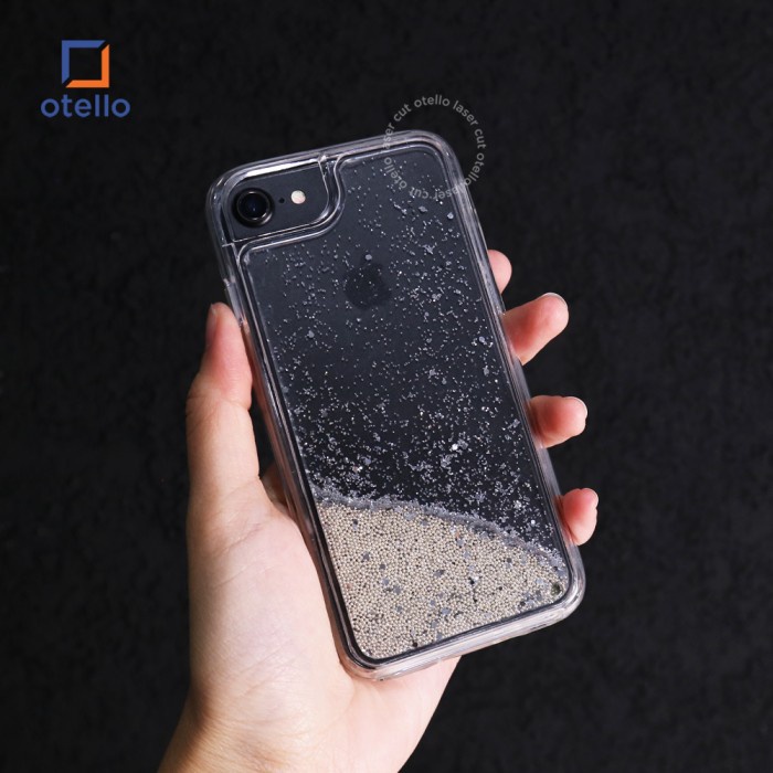 Otello Silver Liquid Glitter Premium Casing iPhone Case Mewah Unik