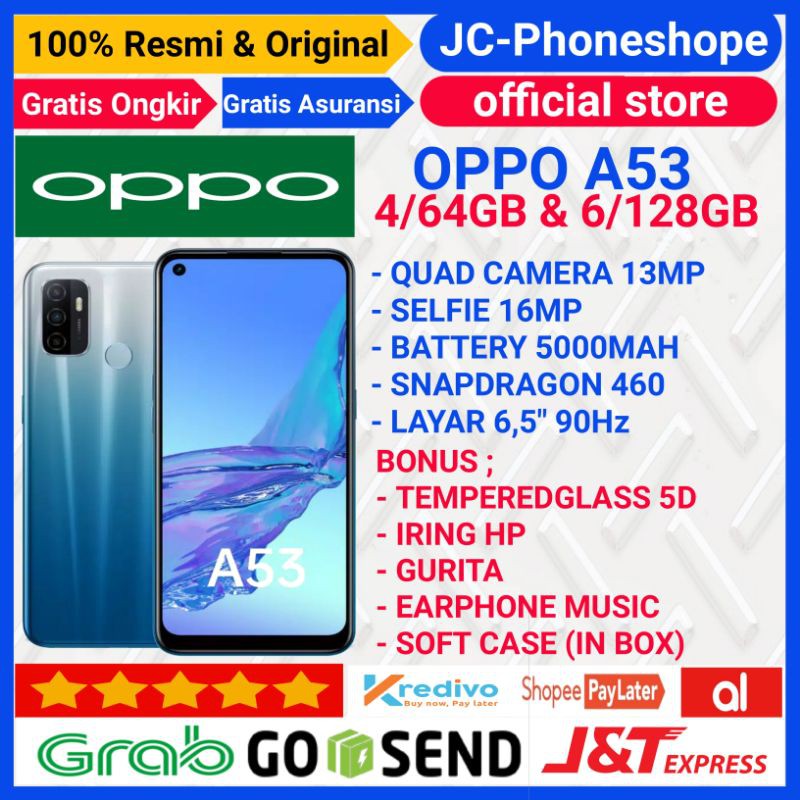 OPPO A53 RAM 6GB 128GB 4GB 64GB GARANSI RESMI - BONUS | Shopee Indonesia