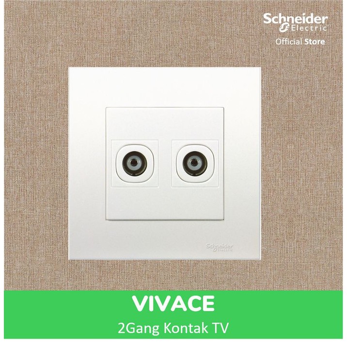 Schneider Electric Vivace 2 Gang Stop Kontak TV - KB32TV