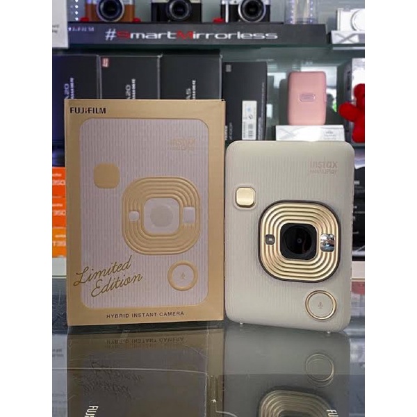 instax mini liplay beige gold limited edition bonus 1 box paper print isi 10