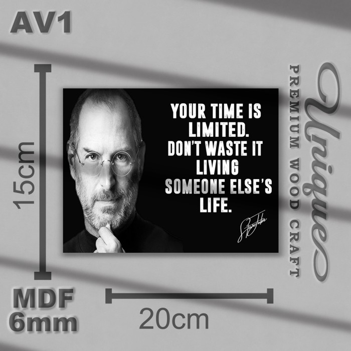 PREMIUM Poster Kayu Quotes Steve Jobs / Hiasan Dinding Motivasi Steven