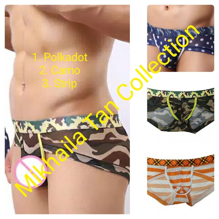 BOXER SEXY, CELANA DALAM TRANSPARAN POLKADOT PRIA KUALITAS BERKELAS