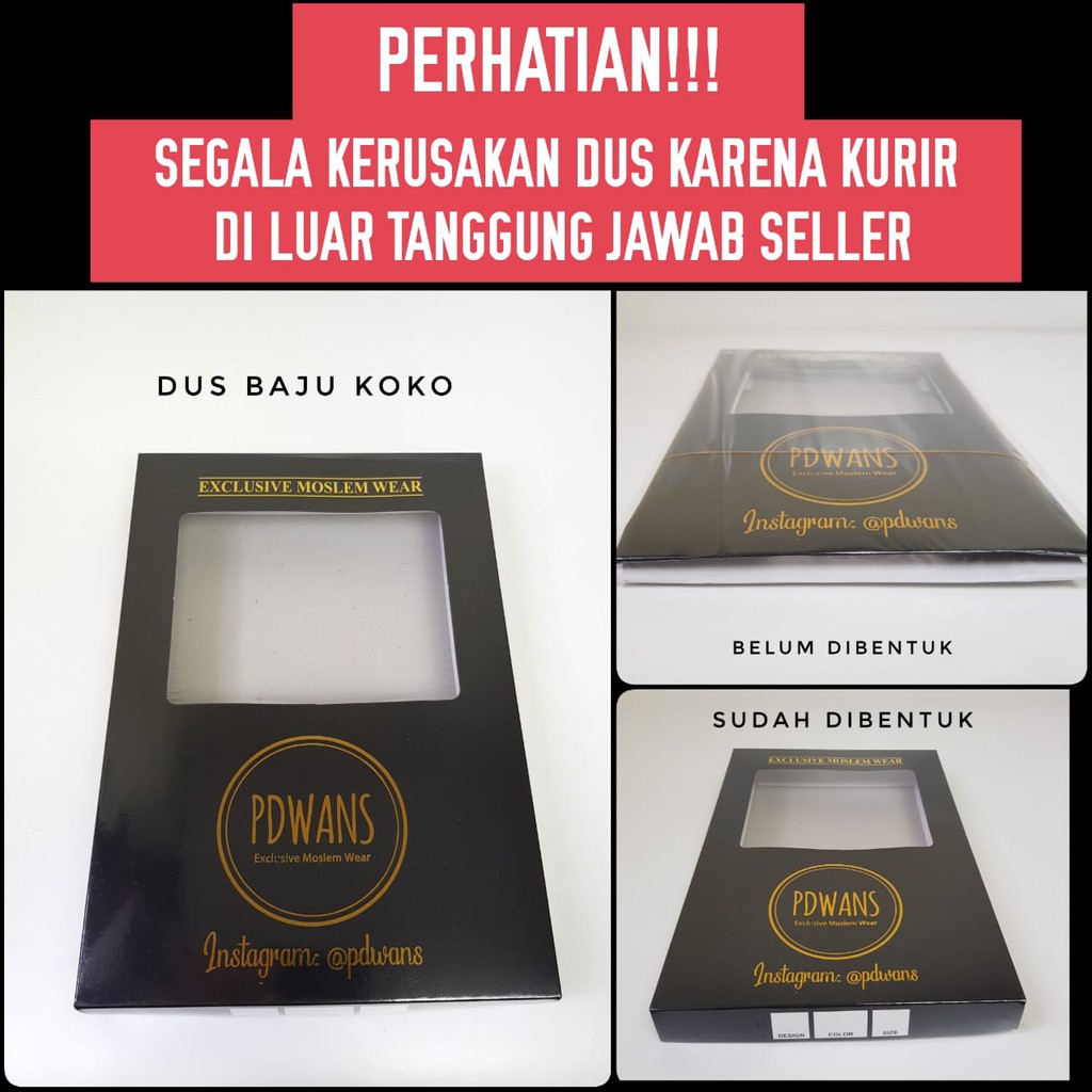 

DUS KOTAK untuk Packing Tambahan Baju Koko PDWANS