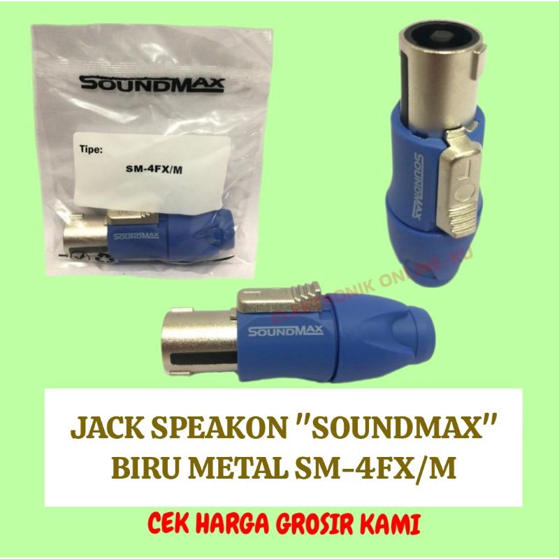 JACK SPEAKON JEK SPIKON SOUNDMAX BIRU METAL SM-4FX/M