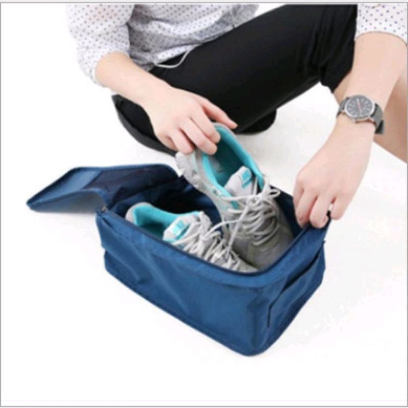 Tas sepatu travel penyimpanan sandal tempat sendal travelling shoes organizer traveling bag