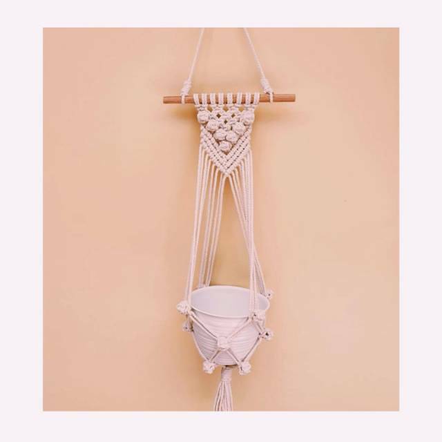 Gantungan pot bunga berry fruit tali macrame/tali katun