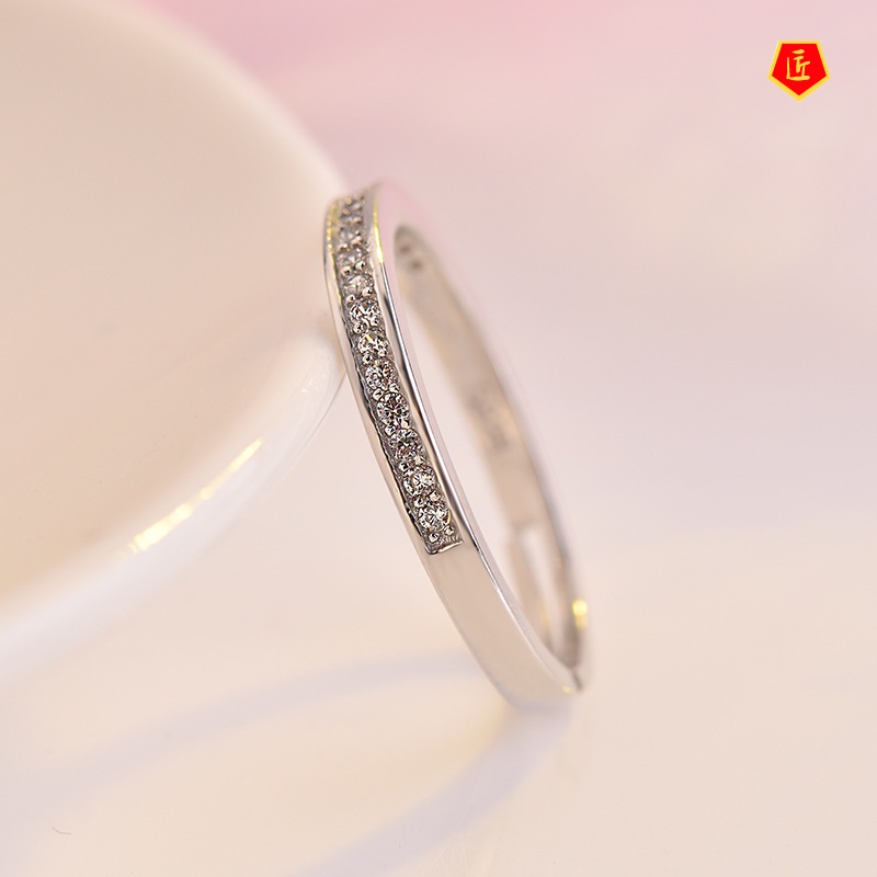 [Ready Stock]Fashion Personality 18K Platinum Simple Ring