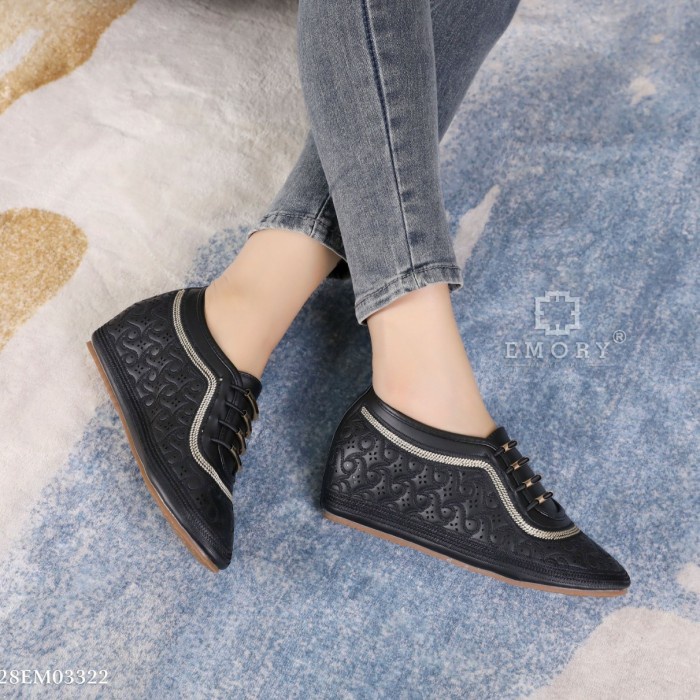 EMORY Amasary #28EMO3322 SEPATU WEDGES WANITA - Hitam, 40