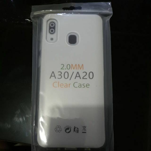 Silikon kondom case softcase casing cover clear case bening samsung A20 atau A30 bahan tebal 2mm