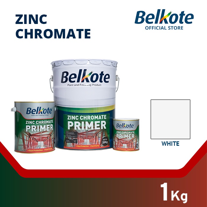 Belkote Zinc Chromate - Putih 1 Kg (Cat Dasar Besi / Cat Meni Besi / Cat Anti Karat)