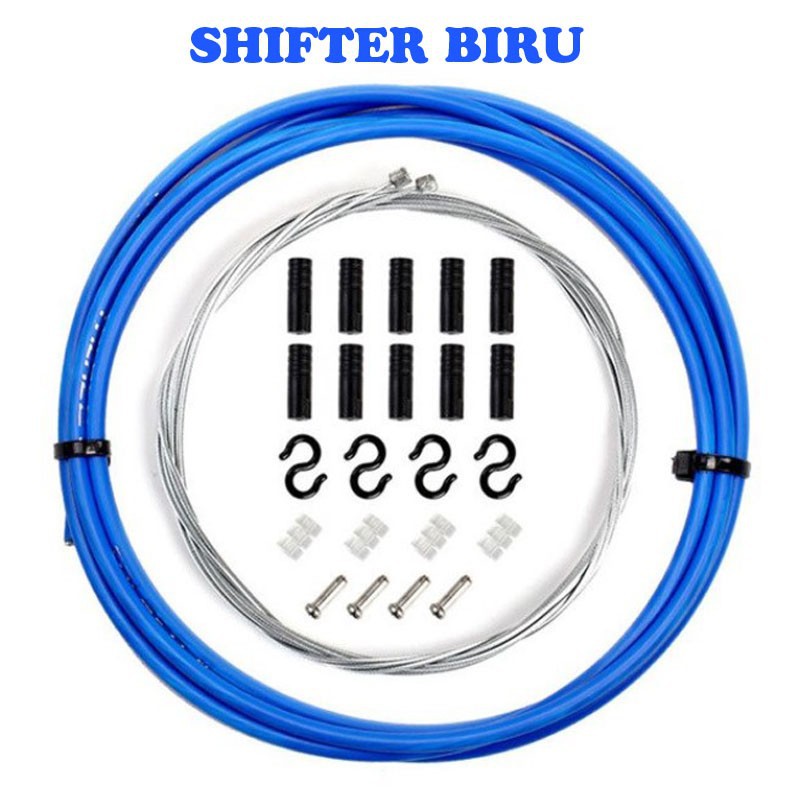 TRLREQ Kabel Shifter Sepeda Luar Dalam Outer Inner Cable Set Biru