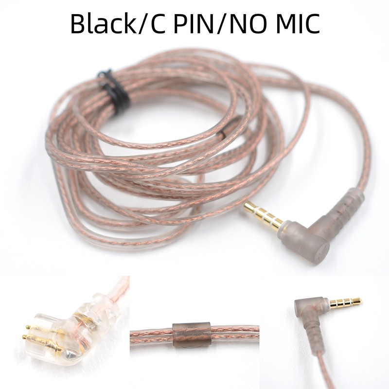 Kz Kabel Earphone 2Pin 0.75mm Bebas Oksigen Bahan Tembaga Untuk KZ ZSN Pro X EDX ZEX Pro-C PIN No MIc