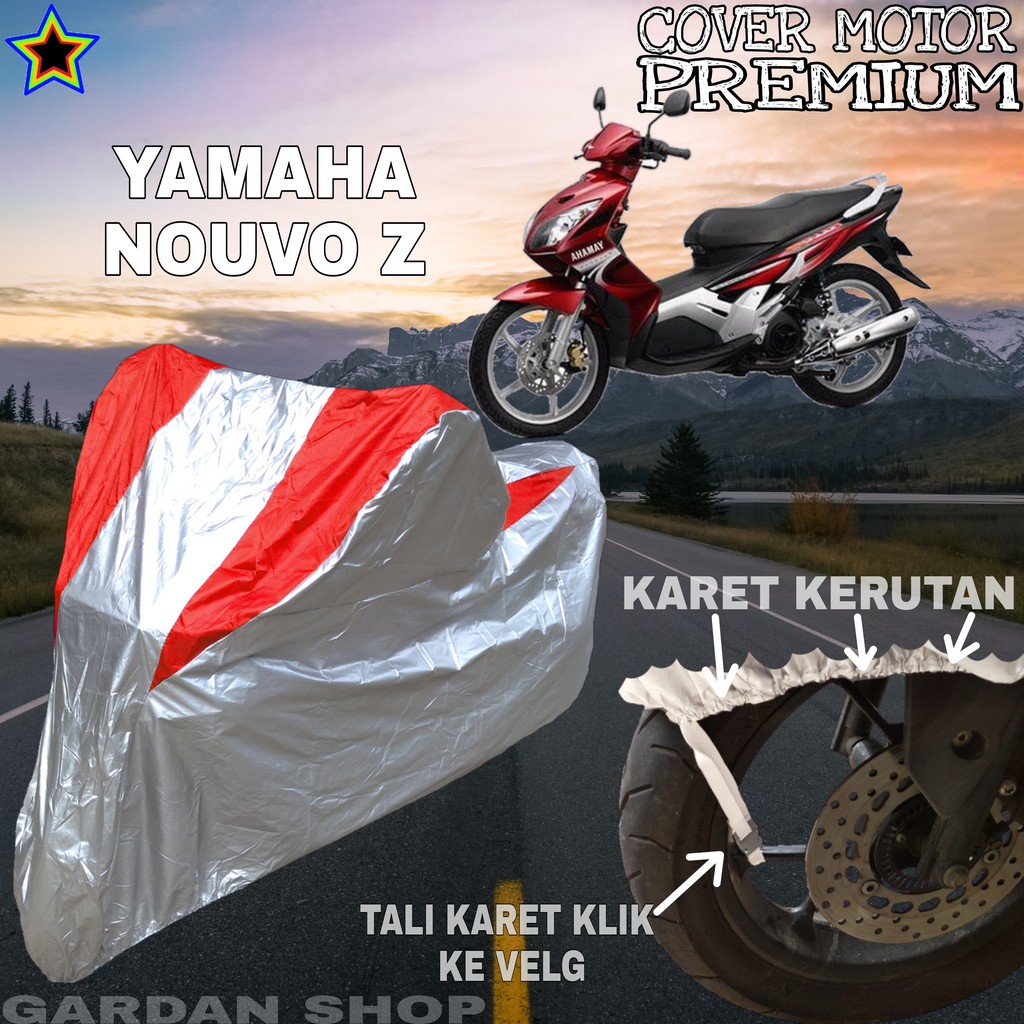 Sarung Motor YAMAHA NOUVO Z Silver MERAH Body Cover Penutup Motor Nouvo Z PREMIUM