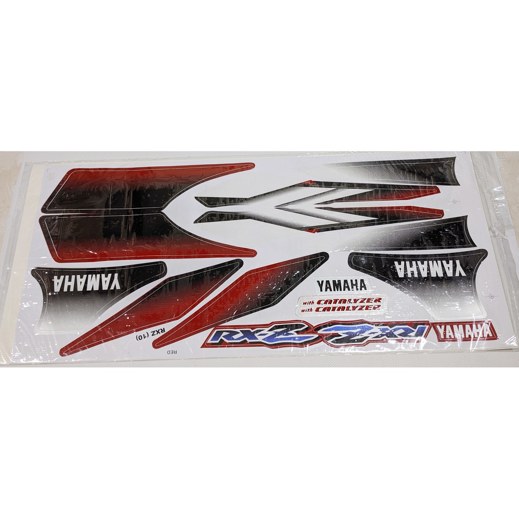 STIKER. STRIPING BODY YAMAHA RXZ BARU. RX Z CATALYZER WARNA MERAH ( KODE RXZ 10 RED )