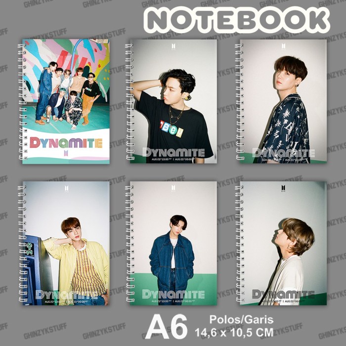 

Notebook A6 (14.5x10.5cm) BTS Dynamite KPOP Boyband Group