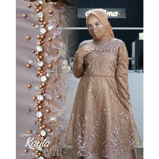 Gamis Kayla NK / Kebaya Brukat Modern / Dress Brokat / Kebaya Kondangan