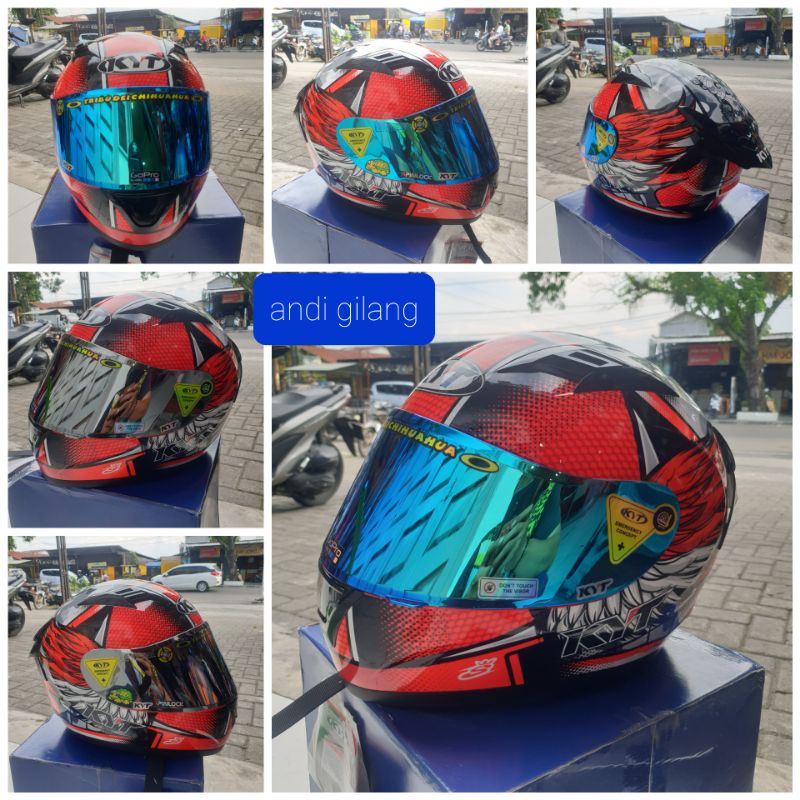 Helm KYT r10 motif_ KYT R10 Paket Ganteng