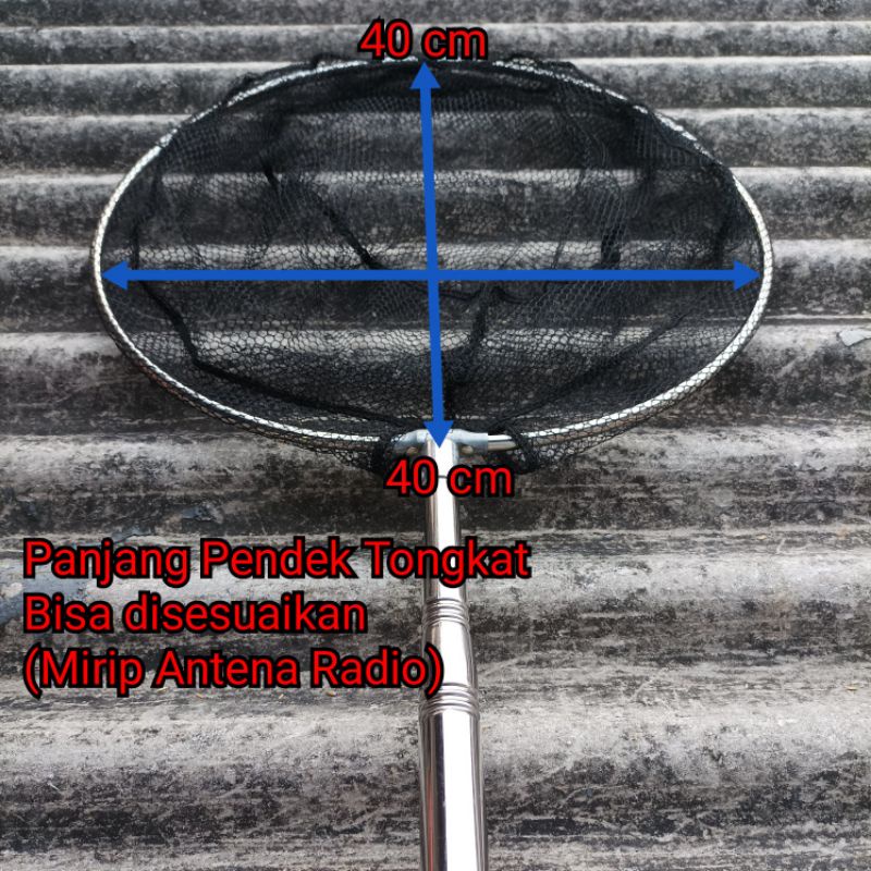 Jaring Serokan Ikan Telescopic Net Aluminium