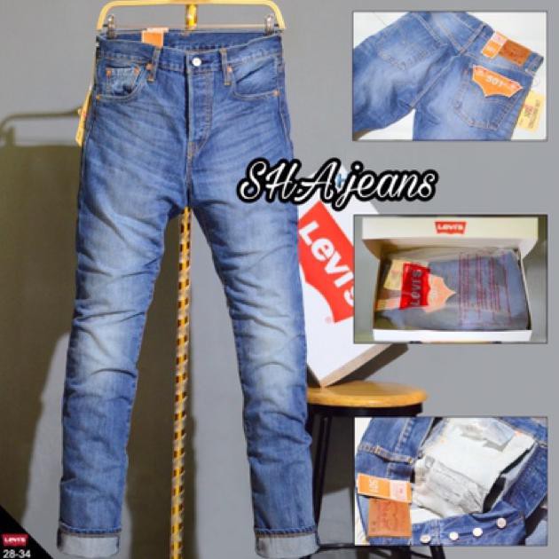 Straight Jeans Celana Panjang Pria Levis 501 Made Japan Original Cuci Gudang