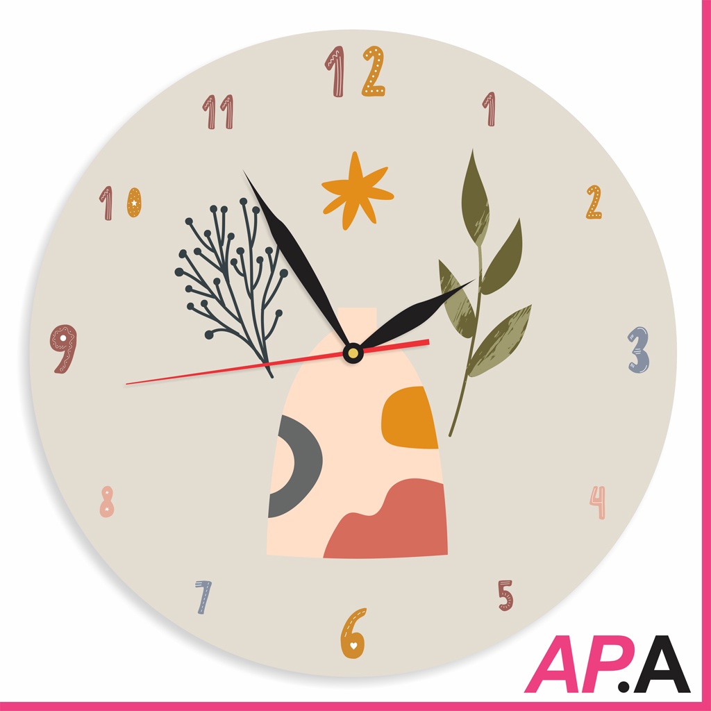 Jam Dinding Kayu Dekorasi Rumah Estetik Hiasan Kamar Anak Bohe Guci Art Minimalis