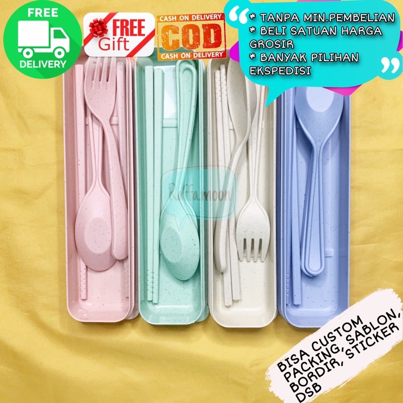 Harga Grosir Souvenir Pernikahan Murah Set Alat Makan Sendok Garpu Sumpit