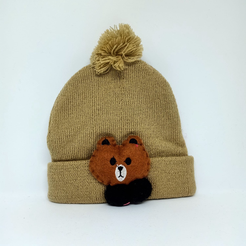 beanie hat kupluk bayi beruang brown lucu / kupluk anak bayi usia 0-3 tahun