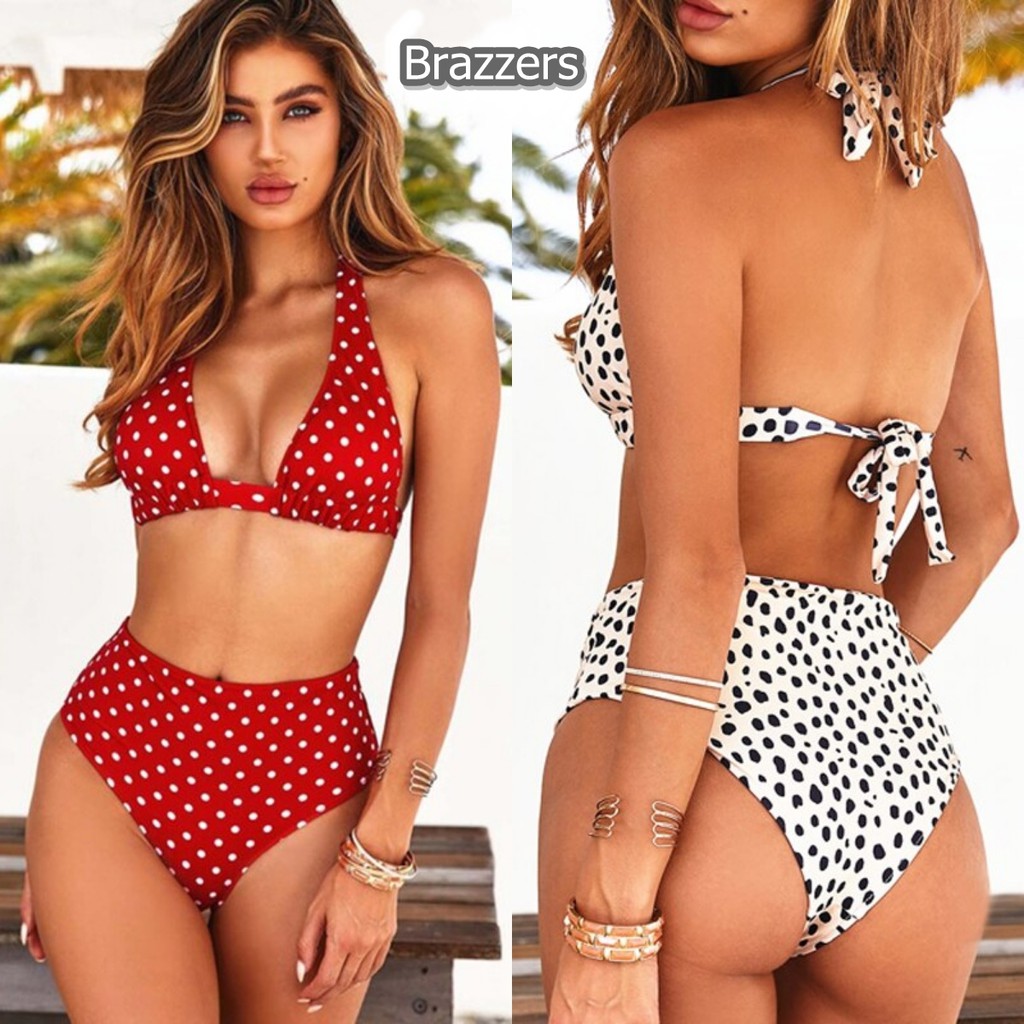Bikini Swimsuit Set Bra Bh Pantai Tali Ikat Leher Belakang Segitiga Tanpa Kawat Setelan Dan Celana D
