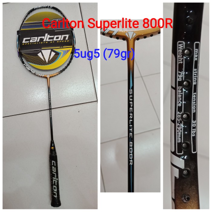 PROMO Raket Carlton Superlite 800  berat cuma 78Gram , max Strings 30Lbs  TERLARIS