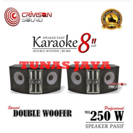 Speaker Karoke Pasif CRIMSON BSE 800 BSE800 BE 800 8 INCH DOUBLE WOOFER