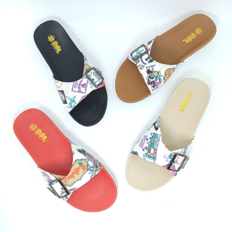 Sandal Birken Wanita Sendal Flat Slop Andis AF06