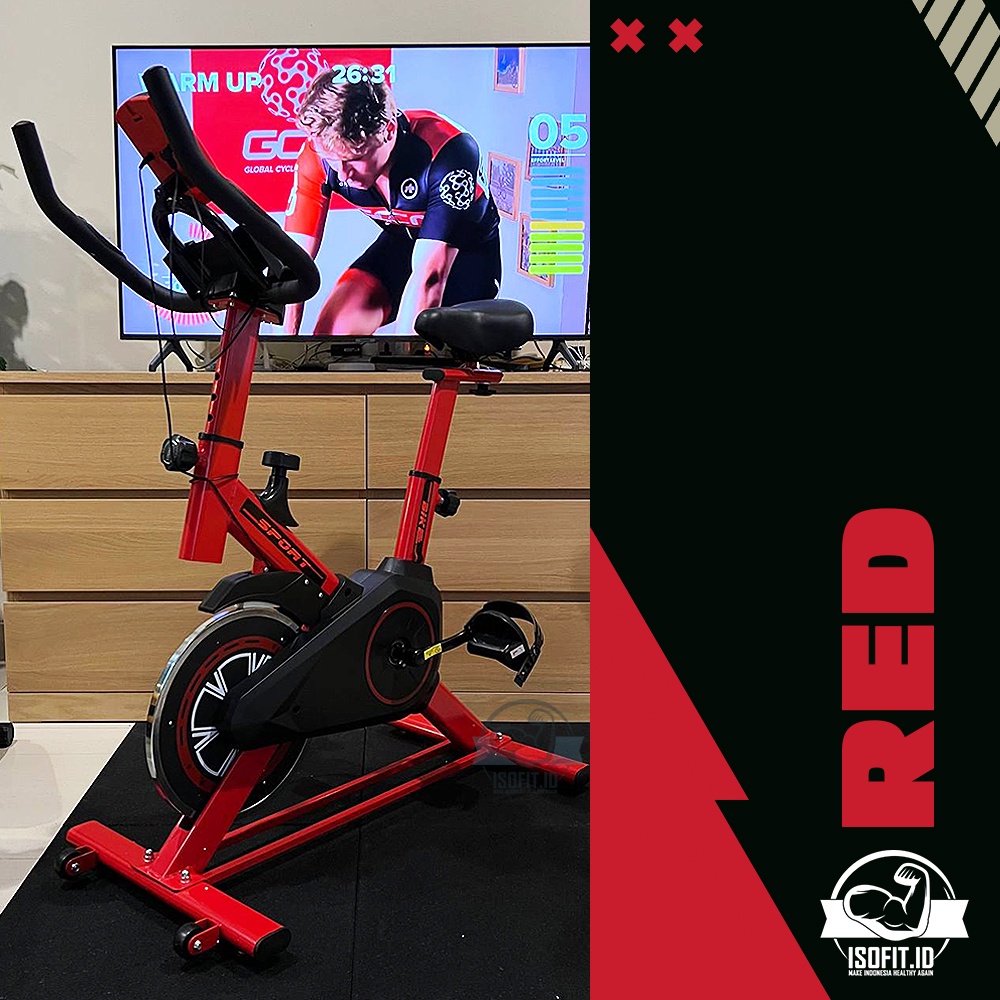 Isofit.id Sepeda Statis Alat Fitness Rumah / Indoor Spinning Exercise Bike Q7