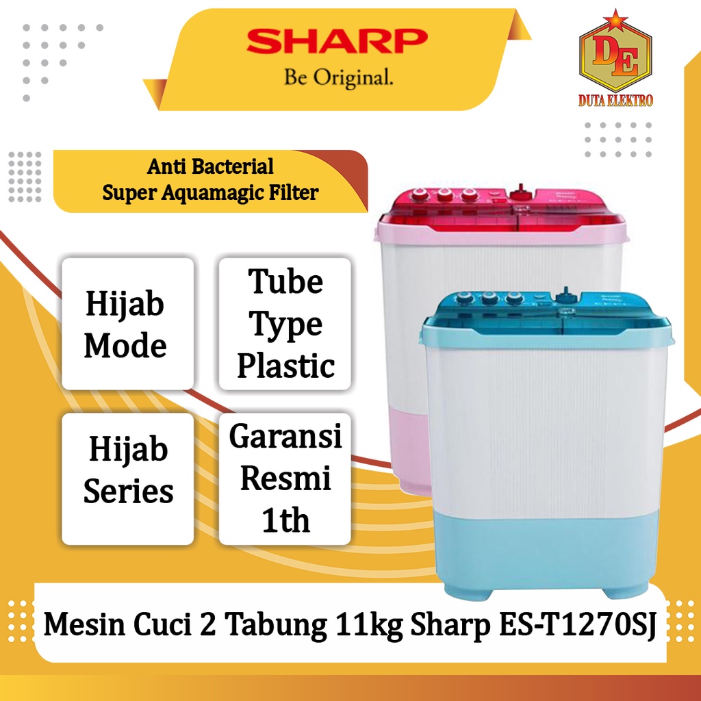 Mesin Cuci 2 Tabung 11kg Sharp EST 1270 SJ